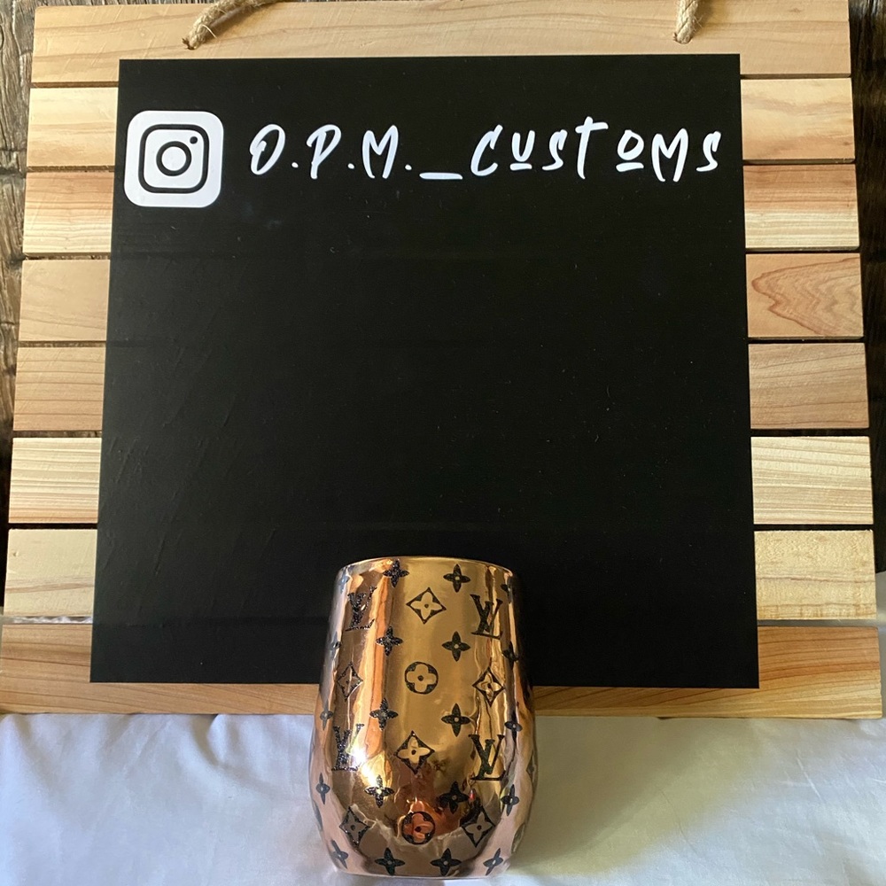 Customized Louis Vuitton wine tumbler